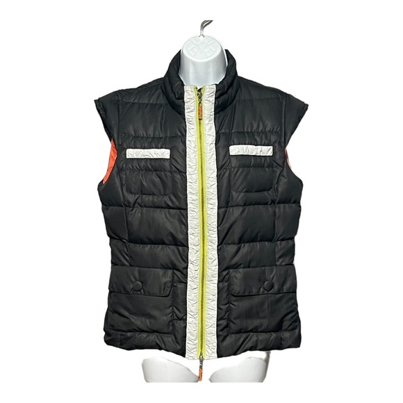 Eva & Claudi Quilted Down Filled Feather Puffer Vest Large Black Zip Up Large - Picture 3 of 12